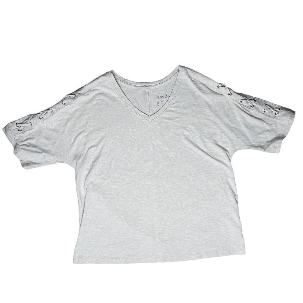 ANYBODY Cozy Knit Lace Up Sleeve Top 